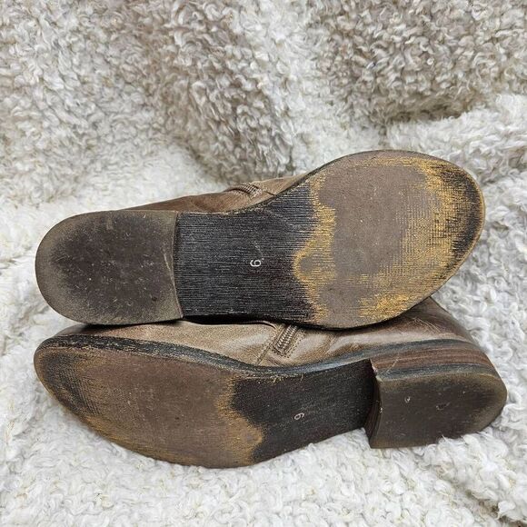 Miz Mooz Bailey Moto Tan Leather Boots Women's sz 9 - Picture 7 of 8